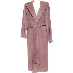BAREFOOT DREAMS LuxeChic Hooded Robe - Deep Taupe - Size 1 / Small - NWT